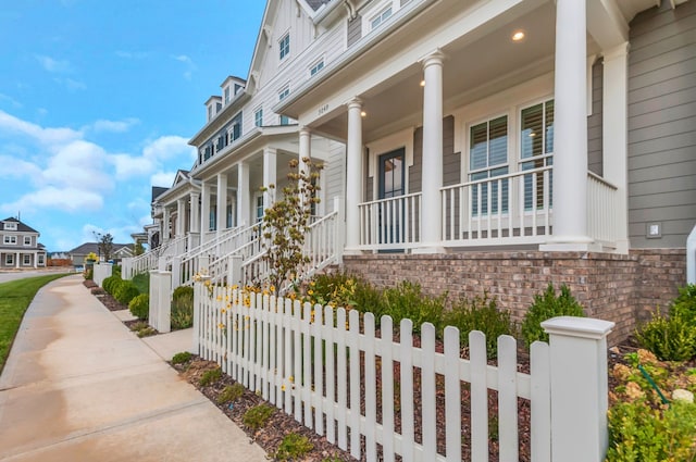 view of home's exterior featuring a porch