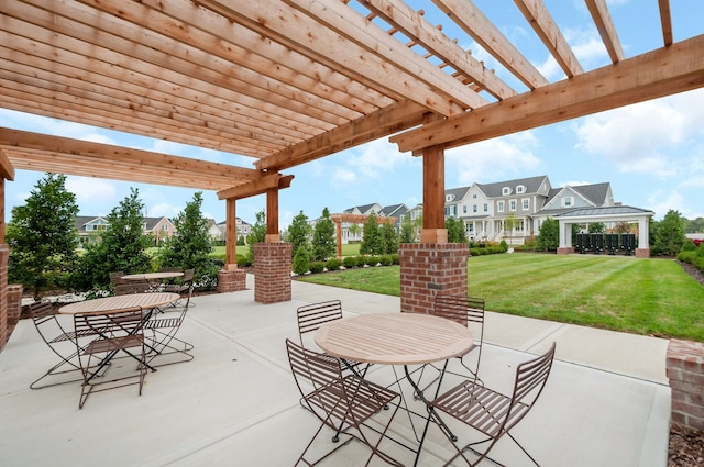 view of patio with a pergola