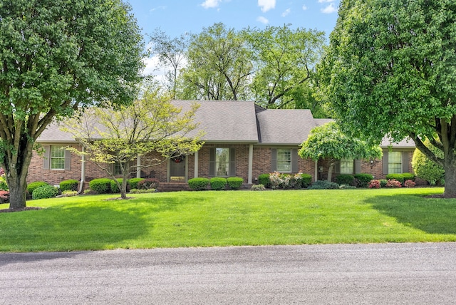 ranch-style home with a front yard