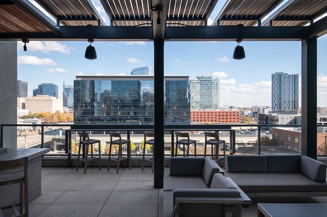 balcony with an outdoor hangout area