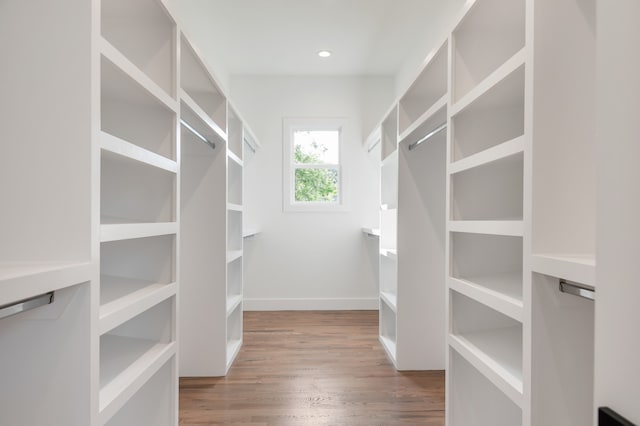 spacious closet with light wood-type flooring