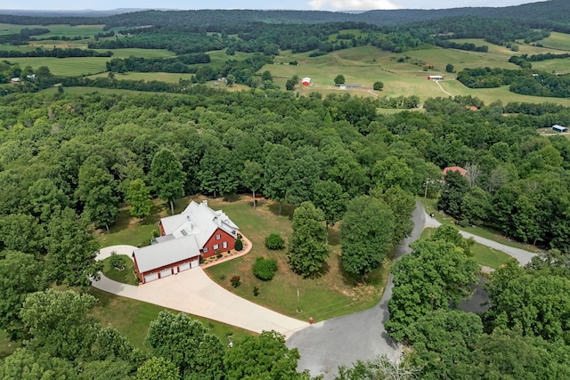 bird's eye view featuring a rural view