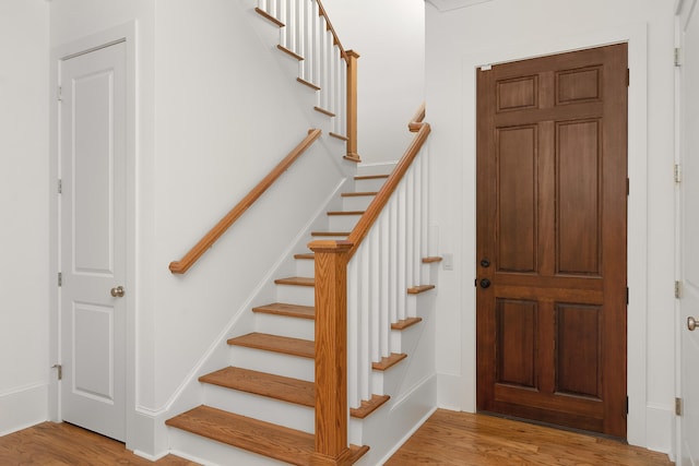 foyer featuring light wood-type flooring