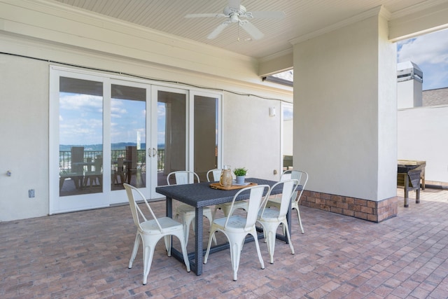 view of patio / terrace with ceiling fan