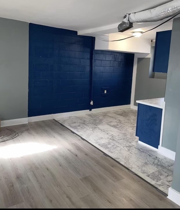 unfurnished room featuring light wood-type flooring