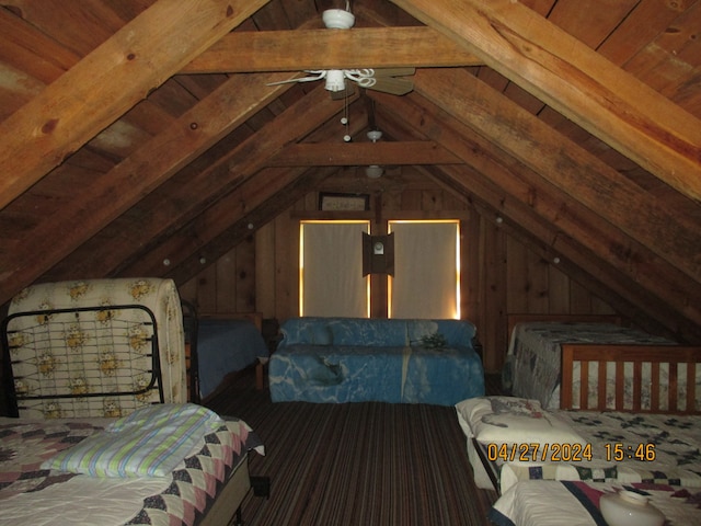 view of unfinished attic