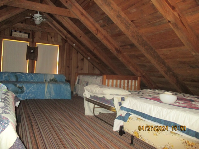 view of unfinished attic