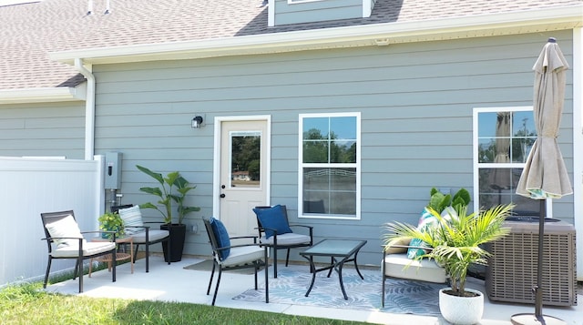 view of patio featuring cooling unit