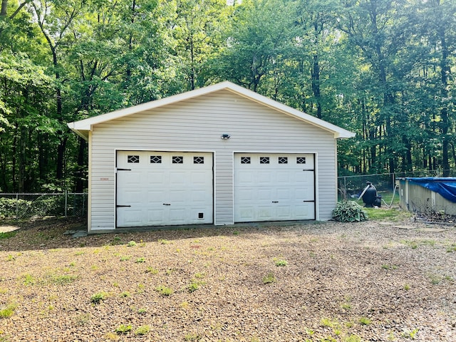 view of garage