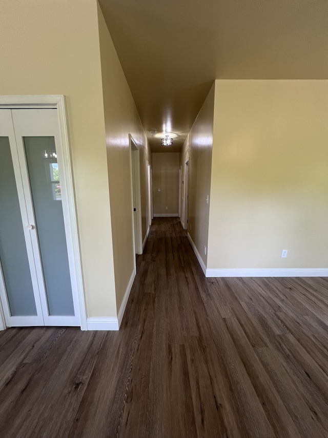 hall featuring dark hardwood / wood-style flooring