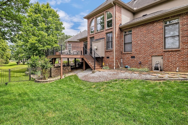 808 Seven Points Cv, Hermitage, TN 37076 - rear view of house featuring a lawn and a wooden deck