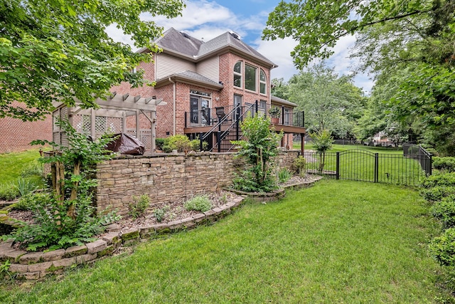 808 Seven Points Cv, Hermitage, TN 37076 - view of yard featuring a pergola and a deck