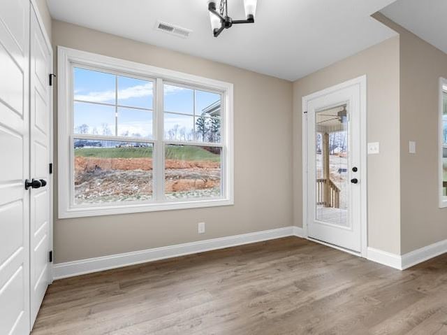 foyer with wood-type flooring