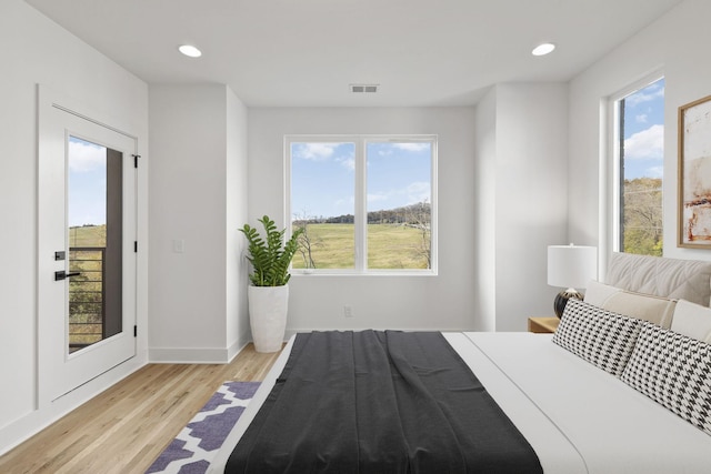 bedroom featuring light hardwood / wood-style flooring