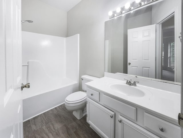 824 N Woodstone Ln, Nashville, TN 37211 - bathroom with toilet, vanity, wood finished floors, and shower / washtub combination
