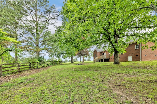 view of yard featuring a deck