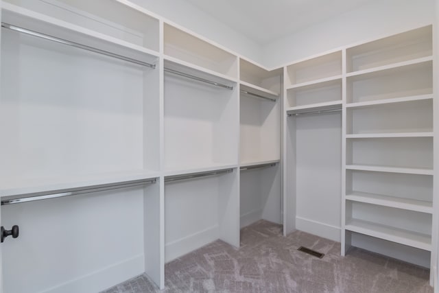 walk in closet with carpet