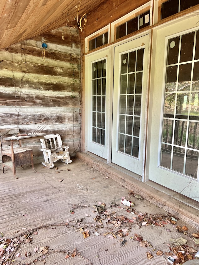 property entrance featuring french doors