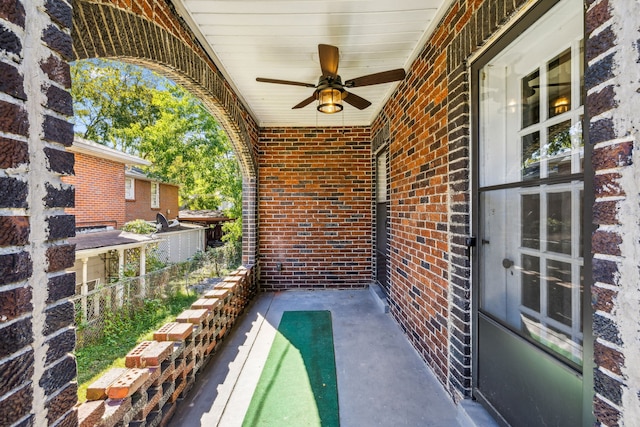 view of patio / terrace with ceiling fan