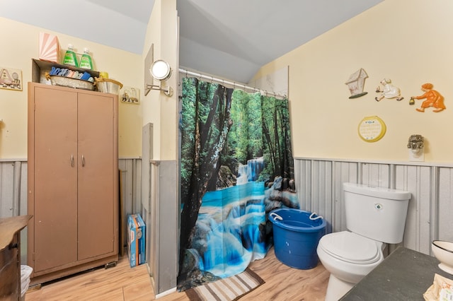 bathroom featuring a bidet, toilet, and wood-type flooring