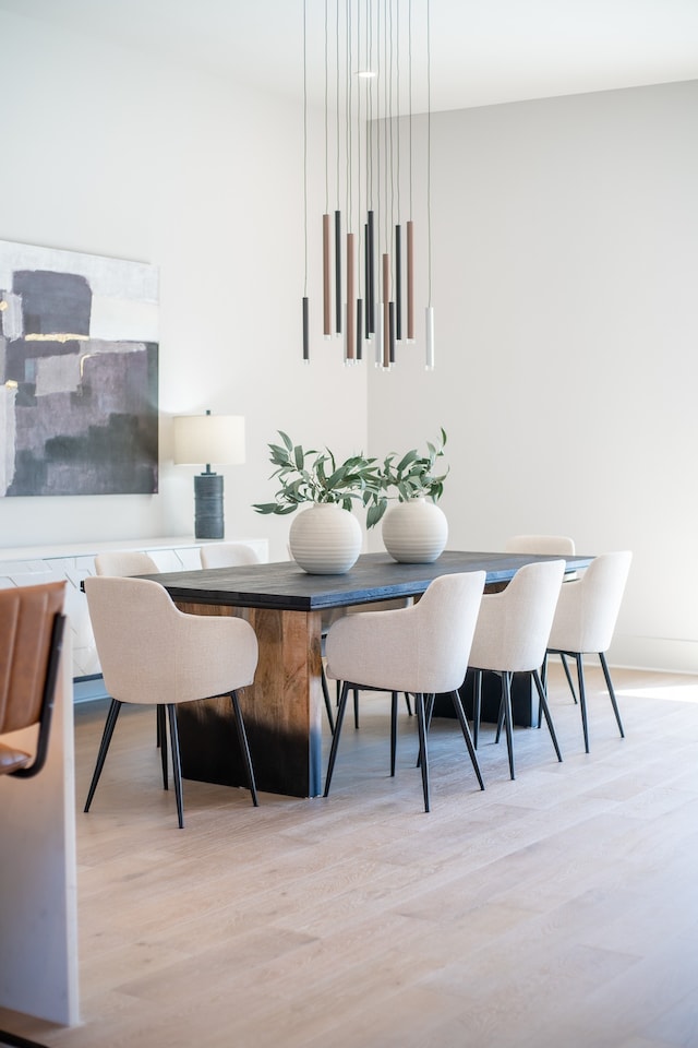 dining room featuring light hardwood / wood-style floors