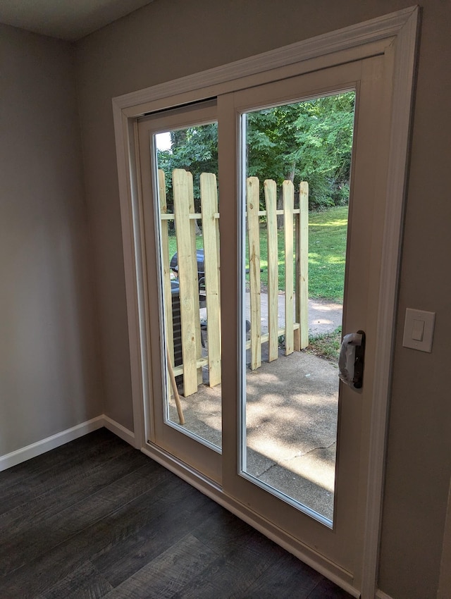 entryway featuring dark hardwood / wood-style flooring