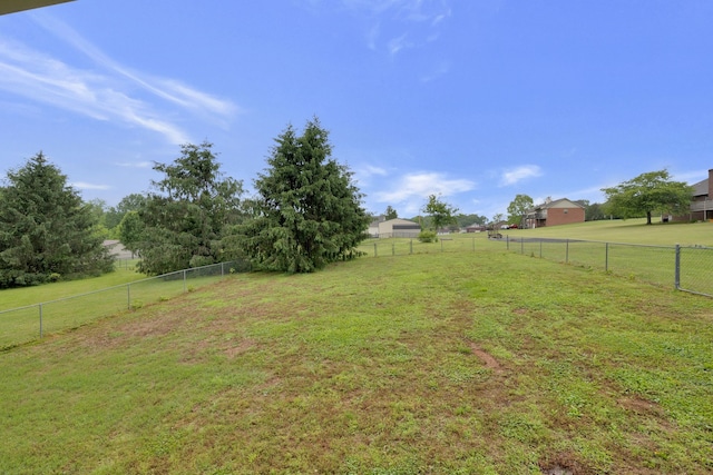 view of yard with a rural view