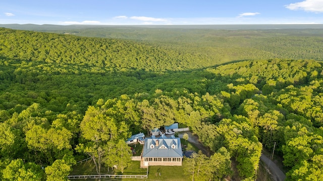 bird's eye view with a view of trees