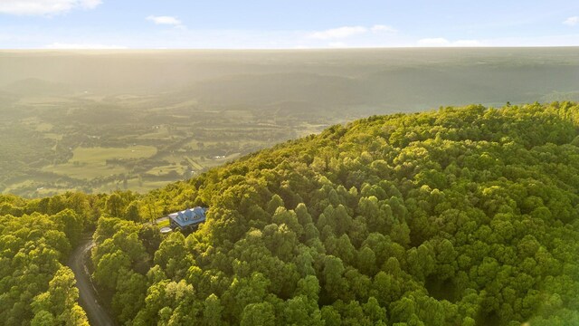 birds eye view of property featuring a view of trees