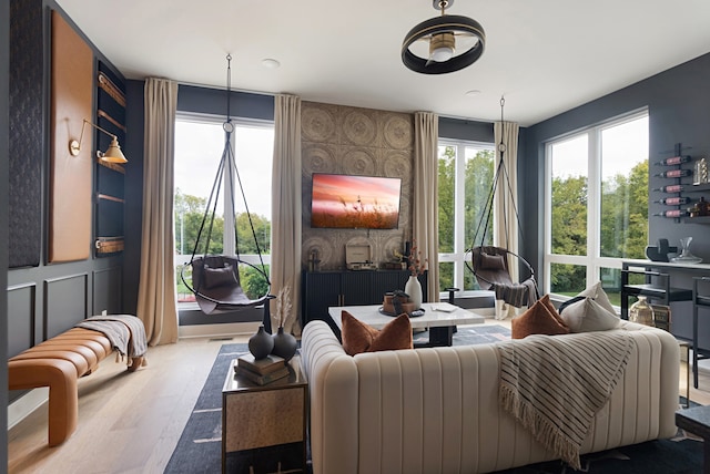 living room featuring hardwood / wood-style flooring