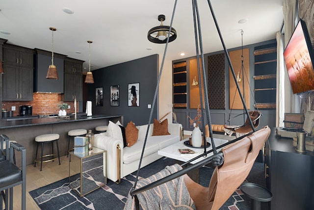 living room featuring wood-type flooring