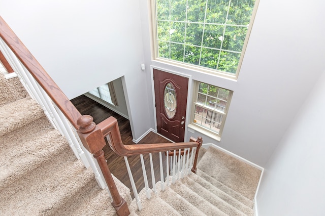 interior space featuring a high ceiling