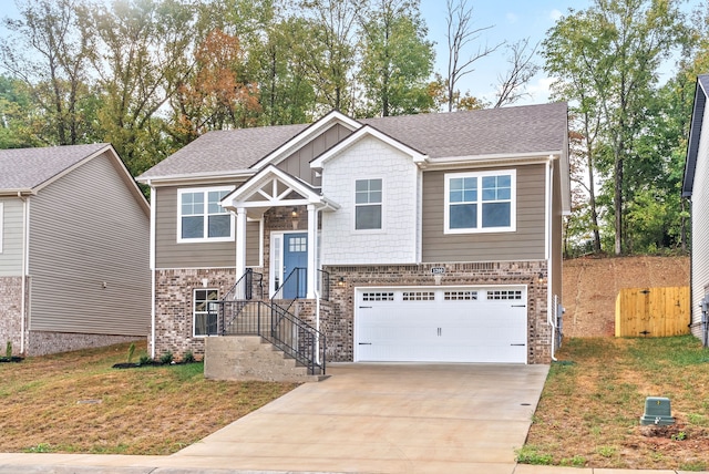 view of front of home with a garage