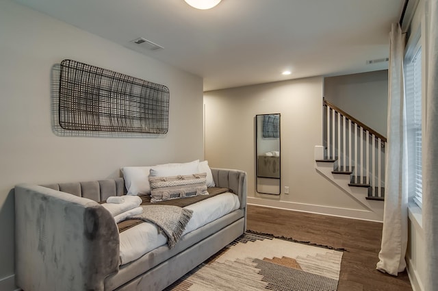 living room with wood-type flooring