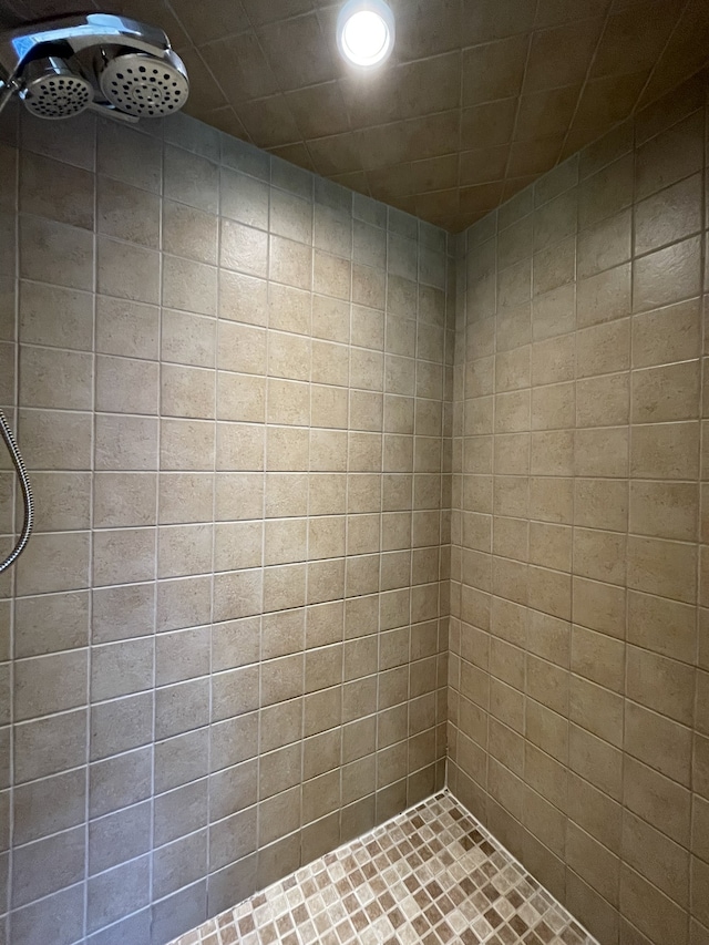 bathroom with tiled shower