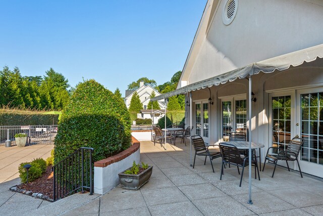 view of terrace with french doors