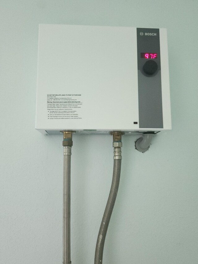 exterior details with water heater