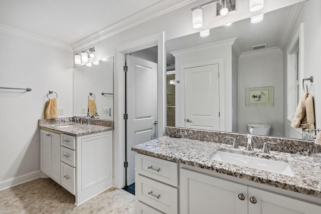 1780 Molly Hollow Rd, Nolensville, TN 37135 - bathroom with vanity, toilet, and crown molding