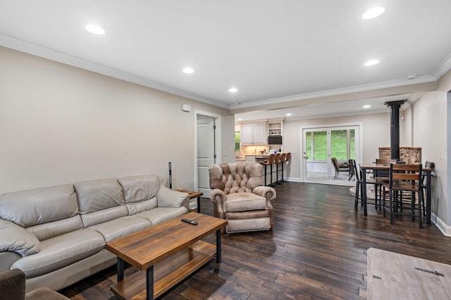 1780 Molly Hollow Rd, Nolensville, TN 37135 - living room with dark hardwood / wood-style flooring and ornamental molding