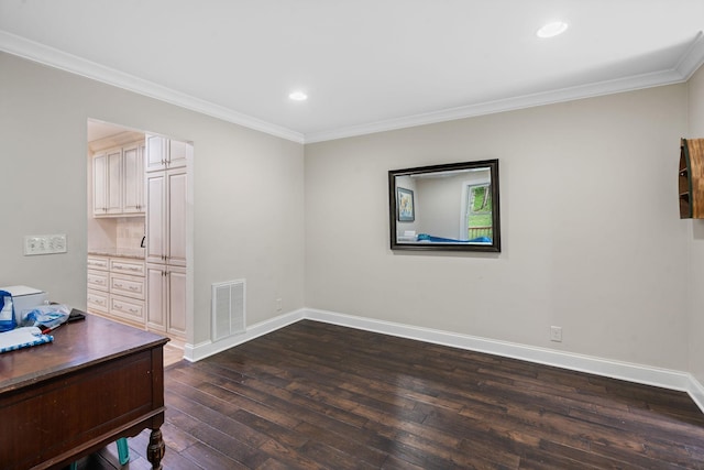 1780 Molly Hollow Rd, Nolensville, TN 37135 - office space with crown molding and dark wood-type flooring