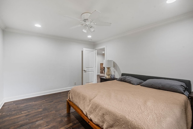 1780 Molly Hollow Rd, Nolensville, TN 37135 - bedroom featuring ceiling fan, crown molding, and dark wood-type flooring
