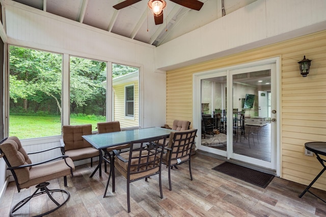 1780 Molly Hollow Rd, Nolensville, TN 37135 - sunroom with plenty of natural light, ceiling fan, and lofted ceiling