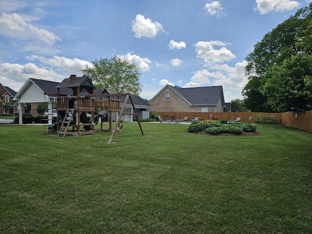 view of yard featuring a playground