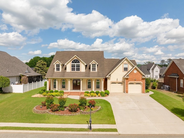 view of front of house featuring a porch and a front yard