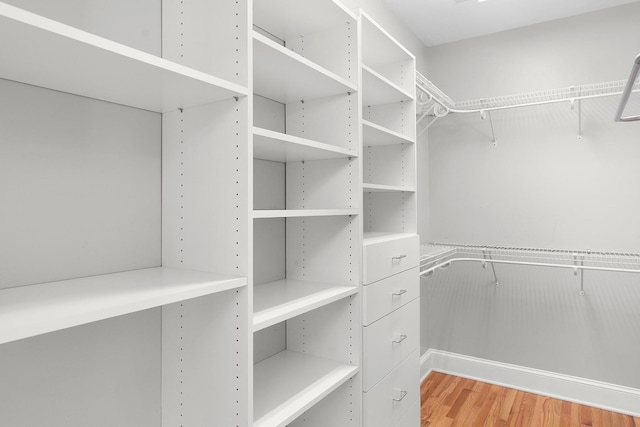 walk in closet featuring hardwood / wood-style flooring