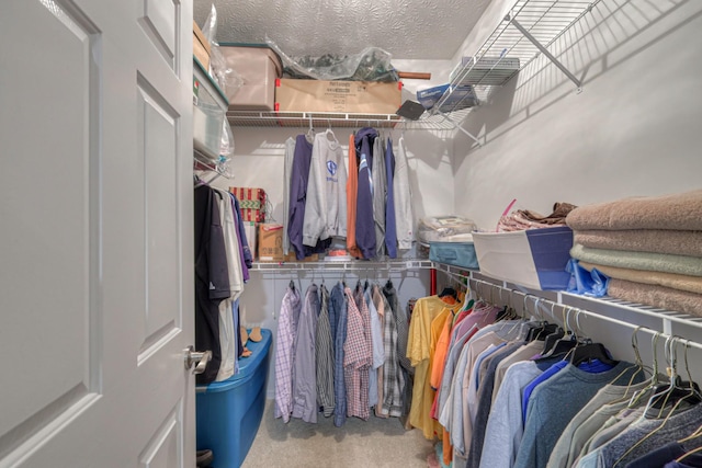 spacious closet with carpet flooring