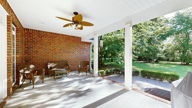 view of patio / terrace with ceiling fan