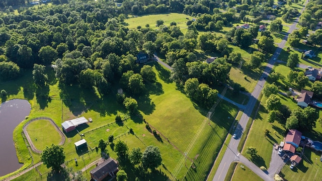 aerial view with a rural view