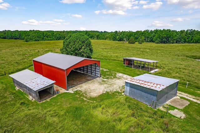 drone / aerial view featuring a rural view