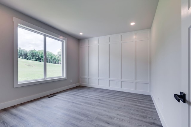 empty room featuring light hardwood / wood-style flooring